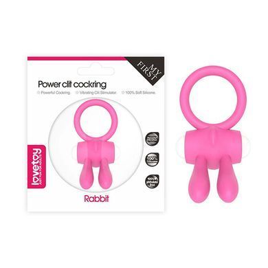Эрекционное виброкольцо с клиторальным стимулятором Lovetoy Power Clit Cockring Rabbit розовое - основное фото