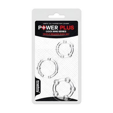 Набор эрекционных колец Lovetoy Power Plus Triple Beaded Ring Set прозрачный - основное фото
