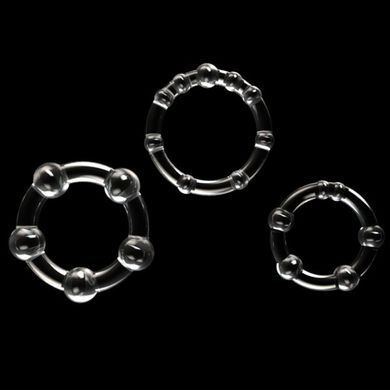 Набор эрекционных колец Lovetoy Power Plus Triple Beaded Ring Set прозрачный - основное фото