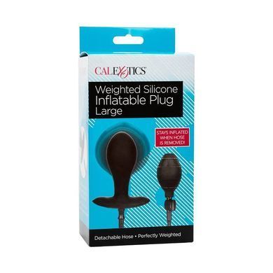 Надувна анальна пробка California Exotic Novelties Weighted Silicone Inflatable Plug Large чорна 8,3 см - основне фото