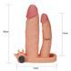 Двойная вибронасадка на член Lovetoy Add 1" Pleasure X Tender Vibrating Double Penis Sleeve телесная 18,4 см - дополнительное фото
