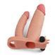 Двойная вибронасадка на член Lovetoy Add 1" Pleasure X Tender Vibrating Double Penis Sleeve телесная 18,4 см - дополнительное фото