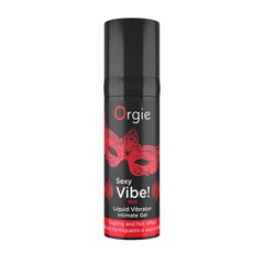 Збудливий рідкий вібратор Orgie Sexy Vibe! Hot Liquid Vibrator з ароматом полуниці 15 мл - основне фото