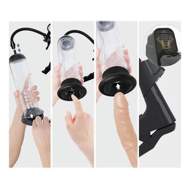 Вакуумна помпа з манометром CANWIN Men Air Gun Penis Pump P398 чорна - основне фото