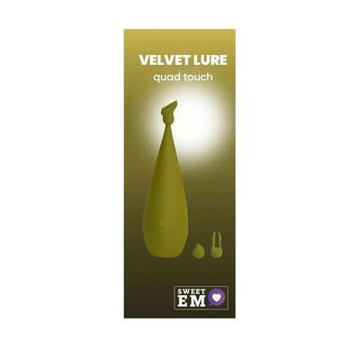 Вибратор для клитора с насадками Sweet Em Velvet Lure Quad Touch зелёный 15 см - основное фото