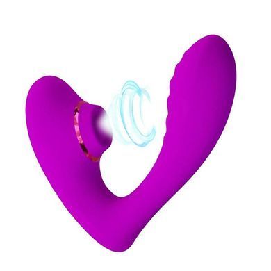 Вагінально-кліторальний вібратор Lybaile Pretty Love Nauty фуксія 14 см - основне фото