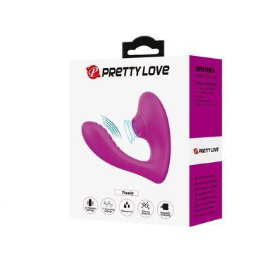 Вагінально-кліторальний вібратор Lybaile Pretty Love Nauty фуксія 14 см - основне фото