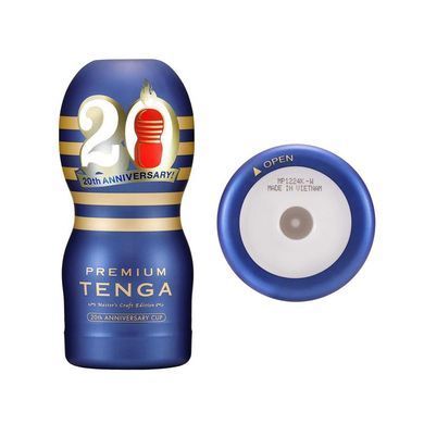 Лімітований мастурбатор Tenga Premium Tenga 20th Anniversary Cup синій - основне фото
