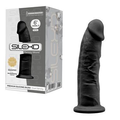 Реалістичний фалоімітатор на присосці Silexd Robby 6" Model 2 чорний 16,8 см - основне фото