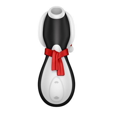 Вакуумний стимулятор для клітора Satisfyer Penguin Holiday Edition чорний з білим 10,8 см - основне фото