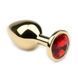 Анальная пробка Crystal Anal Plug S Gold Metal Ruby золотистая с красным кристаллом 7,5 см - основное фото