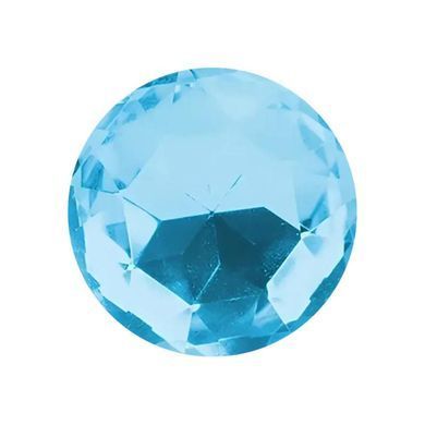 Анальная пробка EGZO Silver Round Plug S серебристая с голубым кристаллом 7 см - основное фото