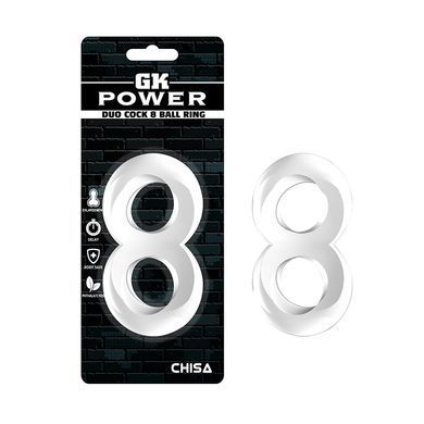 Подвійне ерекційне кільце Chisa Novelties Duo Cock 8 Ball Ring чорне - основне фото