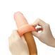 Реалістична вібронасадка на член з кліторальним відростком Lovetoy Add 2 inch Revolutionary Silicone Nature Extender тілесна 19 см - додаткове фото