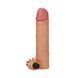 Реалістична вібронасадка на член з кліторальним відростком Lovetoy Add 2 inch Revolutionary Silicone Nature Extender тілесна 19 см - додаткове фото