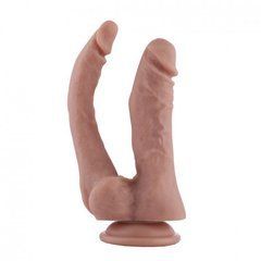 Реалистичный фаллоимитатор-насадка для двойного проникновения Hismith 9.8" Double Penetrator Silicone Dildo телесный 18,2 см - основное фото