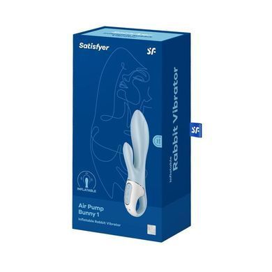 Надувной rabbit-вибратор Satisfyer Air Pump Bunny 1 голубой 20,6 см - основное фото