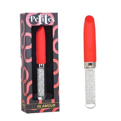 Вібратор із блискучою ручкою BMS Petites Lil' Glamour червоний 15,2 см - основне фото