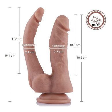 Реалистичный фаллоимитатор-насадка для двойного проникновения Hismith 9.8" Double Penetrator Silicone Dildo телесный 18,2 см - основное фото