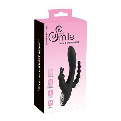 Потрійний вібратор You2Toys Sweet Smile Triple G-Spot Vibrator чорний 20,8 см - основне фото