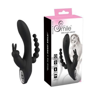 Потрійний вібратор You2Toys Sweet Smile Triple G-Spot Vibrator чорний 20,8 см - основне фото