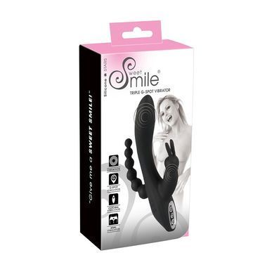 Потрійний вібратор You2Toys Sweet Smile Triple G-Spot Vibrator чорний 20,8 см - основне фото
