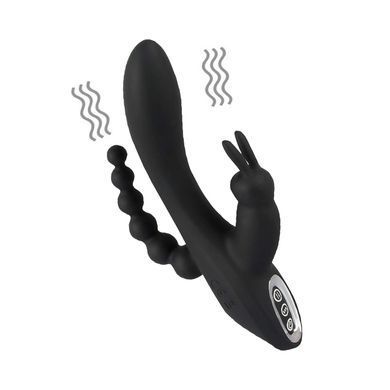 Потрійний вібратор You2Toys Sweet Smile Triple G-Spot Vibrator чорний 20,8 см - основне фото
