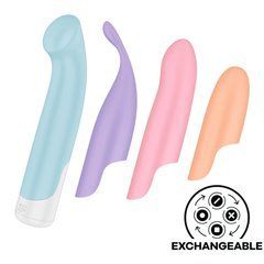 Вибратор с насадками Satisfyer Playful Four разноцветный 11,1 см - основное фото