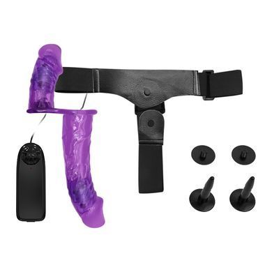 Двойной женский страпон Baile Ultra Passionate G-spot с вибрацией фиолетовый 17,5 см - основное фото