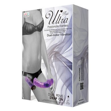 Двойной женский страпон Baile Ultra Passionate G-spot с вибрацией фиолетовый 17,5 см - основное фото