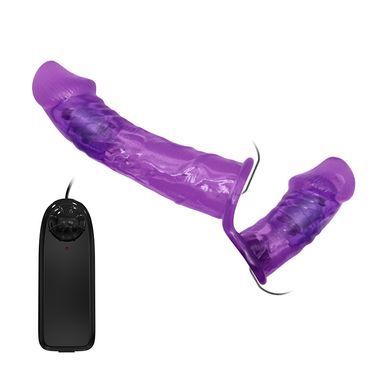 Двойной женский страпон Baile Ultra Passionate G-spot с вибрацией фиолетовый 17,5 см - основное фото