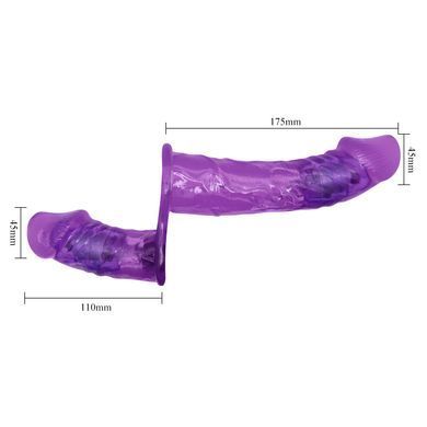 Двойной женский страпон Baile Ultra Passionate G-spot с вибрацией фиолетовый 17,5 см - основное фото