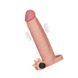 Реалистичная вибронасадка на член с клиторальным отростком Lovetoy Add 2" Pleasure X Tender Vibrating Penis Sleeve телесная 19 см - дополнительное фото