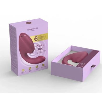 Вагинально-клиторальный стимулятор Womanizer Next Duo бордовый 19,5 см - основное фото