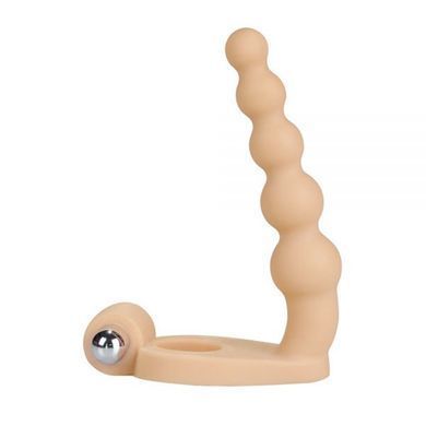 Кольцо с анальным вибростимулятором Lovetoy The Ultra Soft Bead 6.5'' телесное - основное фото