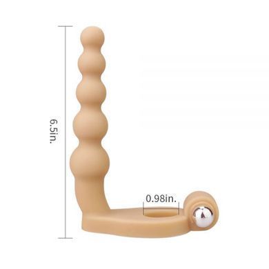 Кольцо с анальным вибростимулятором Lovetoy The Ultra Soft Bead 6.5'' телесное - основное фото
