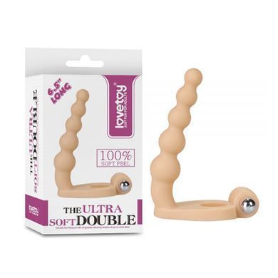 Кольцо с анальным вибростимулятором Lovetoy The Ultra Soft Bead 6.5'' телесное - основное фото