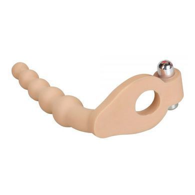 Кольцо с анальным вибростимулятором Lovetoy The Ultra Soft Bead 6.5'' телесное - основное фото