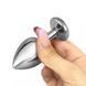 Анальная пробка EGZO Silver Round Plug S серебристая с разноцветным кристаллом 7 см - дополнительное фото