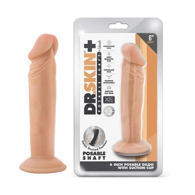 Реалистичный фаллоимитатор на присоске Blush Dr. Skin Plus 6 Inch Posable Dildo телесный 16,5 см - основное фото