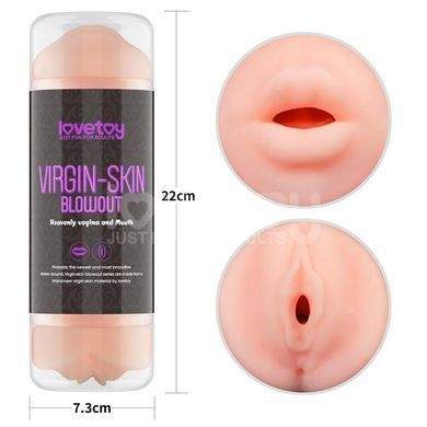 Двосторонній мастурбатор Lovetoy Virgin-Skin Blowout Heavenly Vagina and Mouth тілесний - основне фото