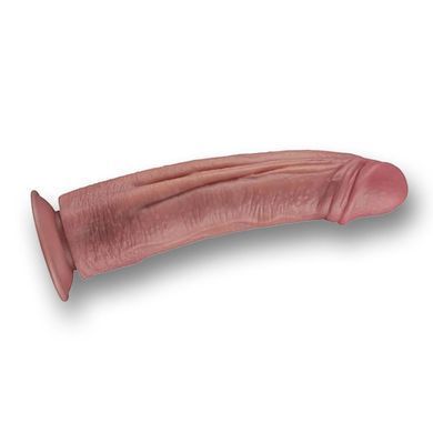 Реалістичний вібратор на присосці для фістингу Lovetoy 10.5'' Vibrating Dual Density Power Cock тілесний 26,8 см - основне фото