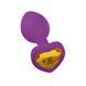 Силіконова анальна пробка EGZO Silicone Violet Heart Plug S фіолетова з золотистим кристалом 7,1 см - додаткове фото