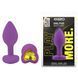 Силіконова анальна пробка EGZO Silicone Violet Heart Plug S фіолетова з золотистим кристалом 7,1 см - додаткове фото