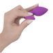 Силіконова анальна пробка EGZO Silicone Violet Heart Plug S фіолетова з золотистим кристалом 7,1 см - додаткове фото