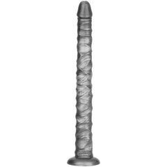 Длинный вибратор Lovetoy 16" King Sized Vibrating Vibrax Slider серебристый 40,8 см - основное фото