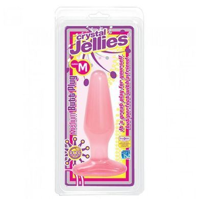 Анальна пробка Doc Johnson Crystal Jellies Butt Plug M рожева 13,2 см - основне фото