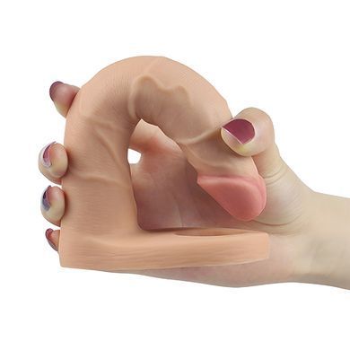 Эрекционное кольцо с анальным стимулятором Lovetoy 7" The Ultra Soft Double телесное - основное фото