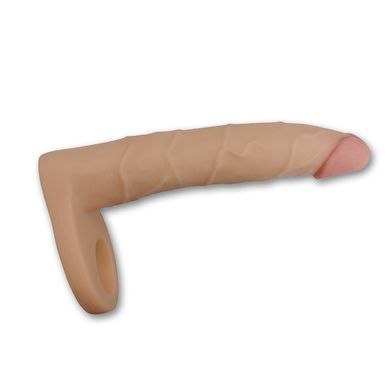 Эрекционное кольцо с анальным стимулятором Lovetoy 7" The Ultra Soft Double телесное - основное фото