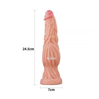 Нереалистичный фаллоимитатор на присоске Lovetoy 9.5'' Dual layered Platinum Silicone Cock телесный 24 см - основное фото